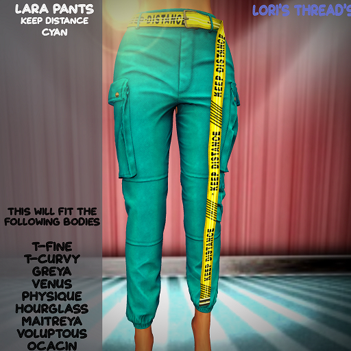 [L.T] Lara Pants - Keep Distance - Cyan (REZZ ME)