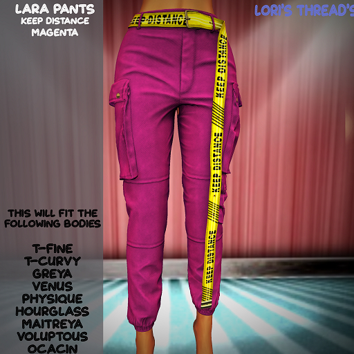 [L.T] Lara Pants - Keep Distance - Magenta (REZZ ME)