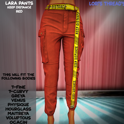 [L.T] Lara Pants - Keep Distance - Red (REZZ ME)