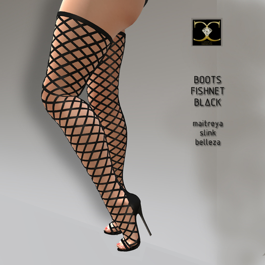 BOOTS FISHNET BLACK