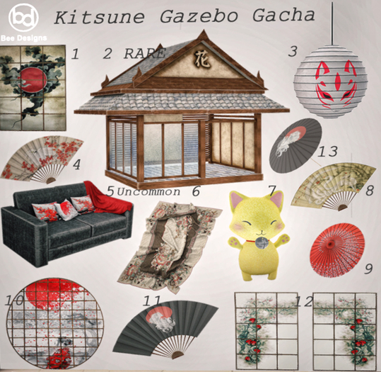 Bee Designs Kitsune Gazebo gacha 2 RARE