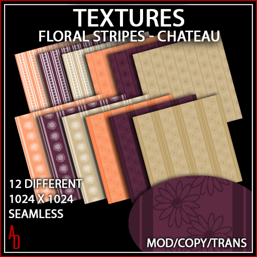 Textures - Floral Stripes - Chateau
