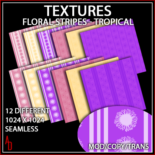 Textures - Floral Stripes - Tropical
