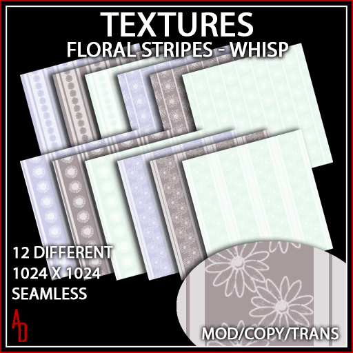 Textures - Floral Stripes - Whisp