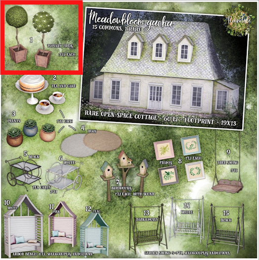 Raindale - Meadowbloom topiary trees (rez&open)