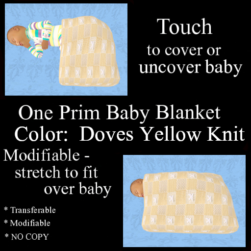 Doves Yellow Knit Baby Blanket