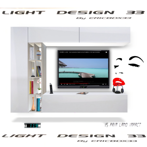 TV Stand 5 Lighting Stickers Complet Package Mesh15Prims(Boxed)