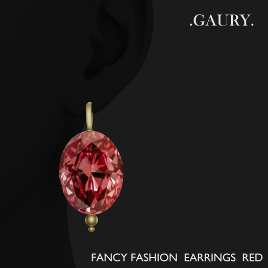GAURY  Fancy Fashion Earrings - RED  BOXED