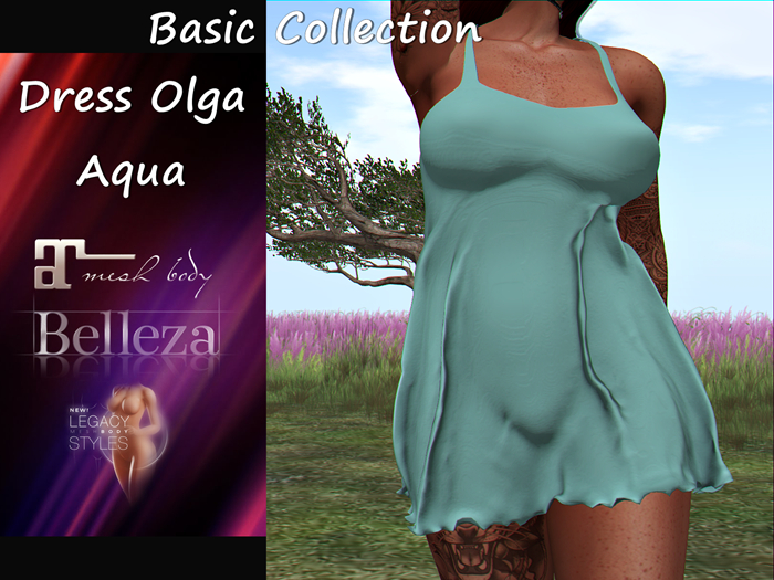 {RP} Dress Olga Basic Colllection Aqua Blue
