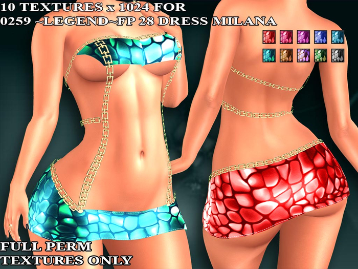 0259 ~LEGEND~FP 28 DRESS MILANA  Textures Pack 2