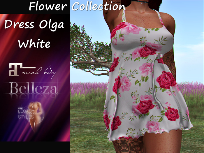 {RP} Dress Olga Flower Colllection White