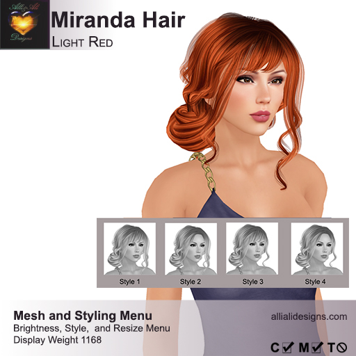 A&A Miranda Hair Light Red, boxed. Multi-style Updo.