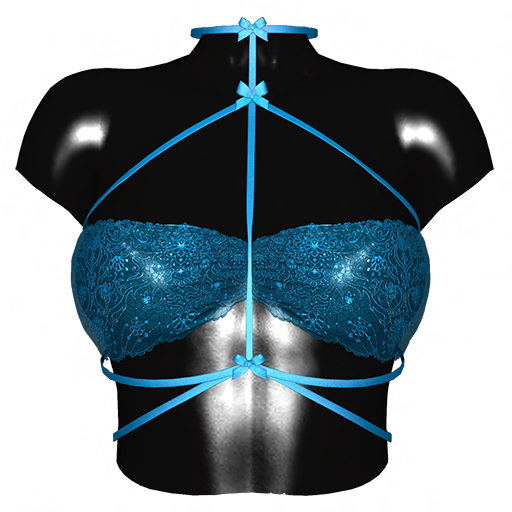 -Narcisse- ADD Reya Bra Harness Top - ML - Azure