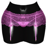 -Narcisse- ADD Reya Garter & Thong - Rose Violet