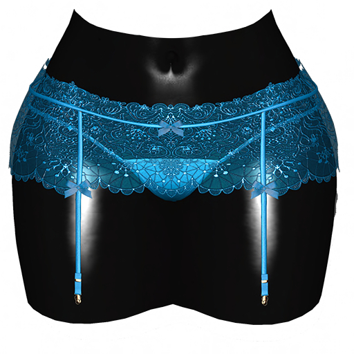 -Narcisse- ADD Reya Garter & Thong - Azure