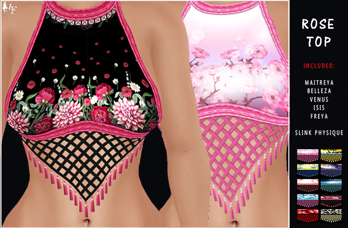 *LF* Rose Top /w Colors Hud