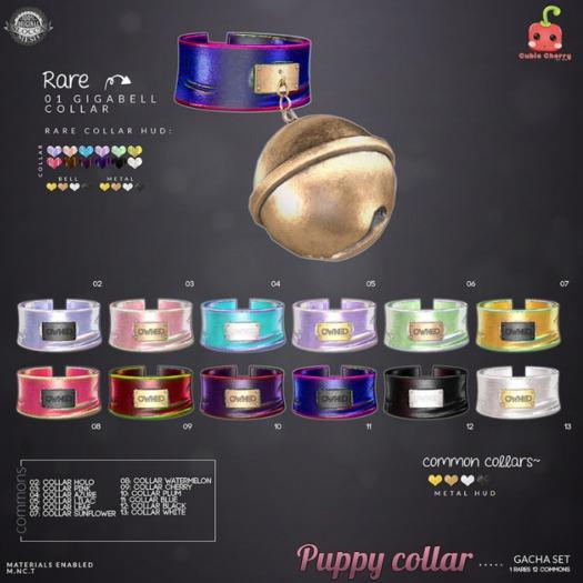 04[Cubic Cherry] {Puppy Collar} azure (BOX)