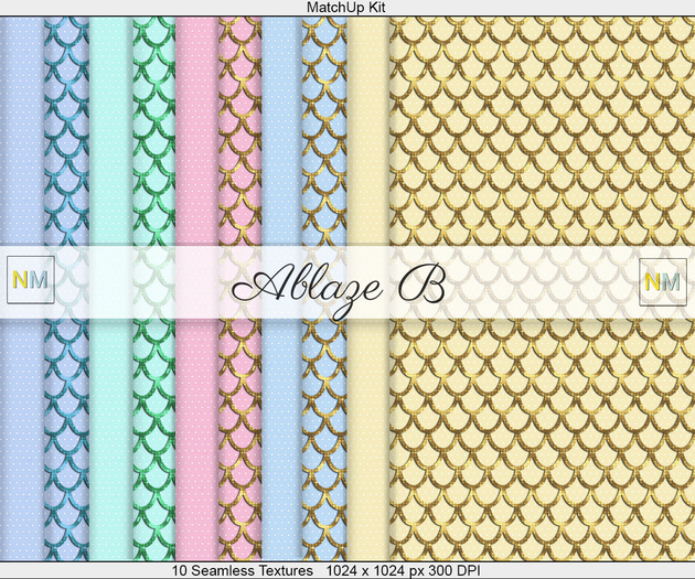 Ablaze B Matchup Kit 10 Seamless Scales Textures NM