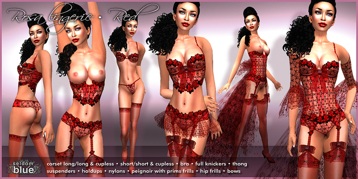 (SELDOM BLUE) ROSA LINGERIE - RED