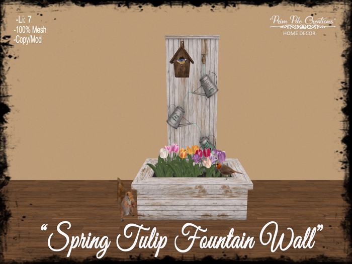 ~PPC~ Spring Tulip Fountain Wall  