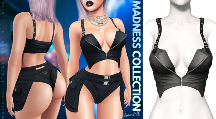 Demon Doll - Suspender Top Dark Grey