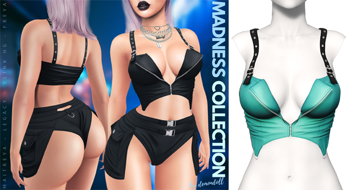 Demon Doll - Suspender Top Turquoise