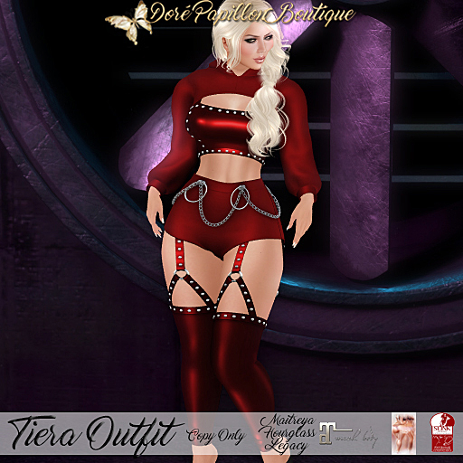 DPB Tiera Outfit - Red *Maitreya, Hourglass & Legacy*