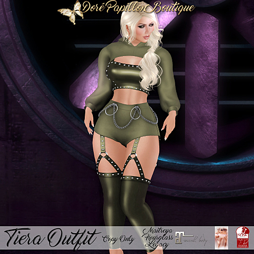 DPB Tiera Outfit - Olive *Maitreya, Hourglass & Legacy*