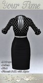 *YT*Pin Up Dress Black Polka