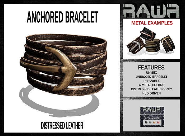 RAWR! Anchored Bracelet Distressed (wear me)