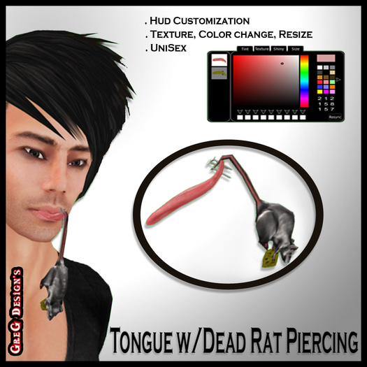 !PROMO!*GD* - Tongue w/ Dead Rat Piercing