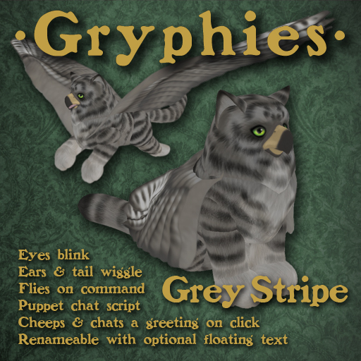 Flying Pet Gryphie - Grey Striped (boxed)