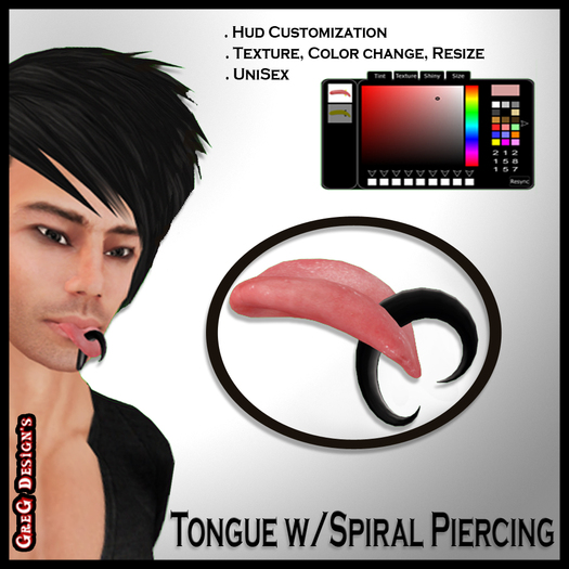 *GD* - Tongue w/ Spiral Piercing