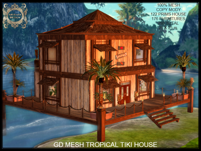 GD MESH TROPICAL TIKI HOUSE
