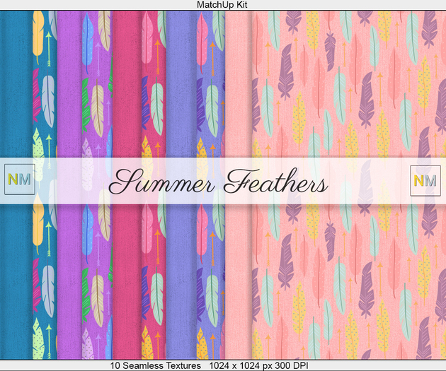 Summer Feathers Matchup Kit 10 Seamless Textures NM