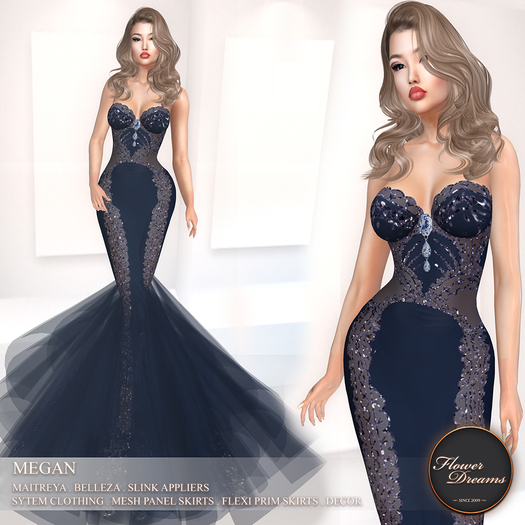 .:FlowerDreams:.Megan - navy (appliers included)
