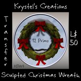 KBW7 Christmas Wreath 4 Red Bows & Snow (Rezz Me) MPV