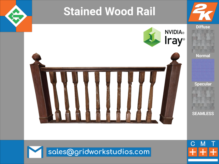 [ G.W.S. ] MESH: Stained Wood Rail