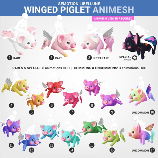 SEmotion Libellune Winged Piglet Animesh #10 UNCOMMON