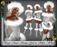 Birgit Mai's Sexy Santa Girl in White Wool & Fur Dress (BOXED)