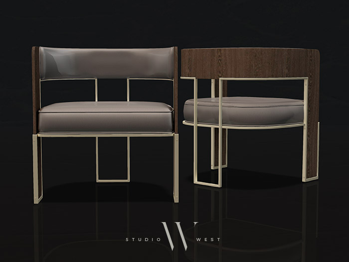 STUDIO WEST / Lerme Dining Chair - Pewter