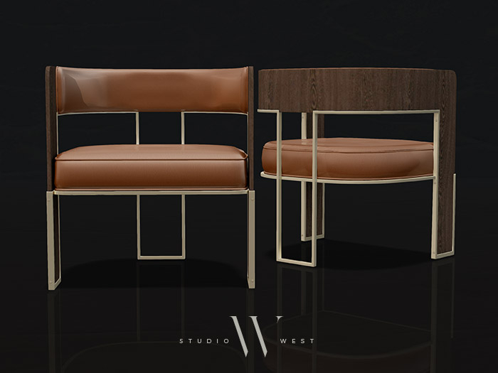 STUDIO WEST / Lerme Dining Chair - Cocoa