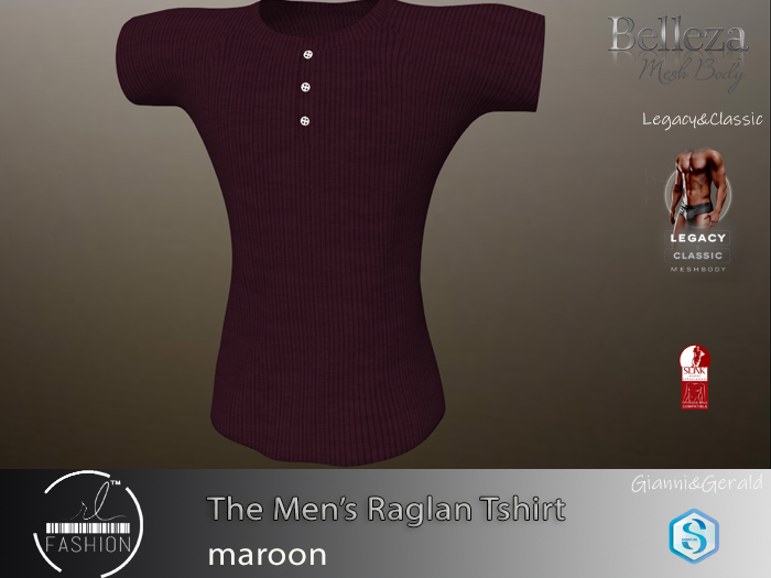 The Men's Raglan Maroon