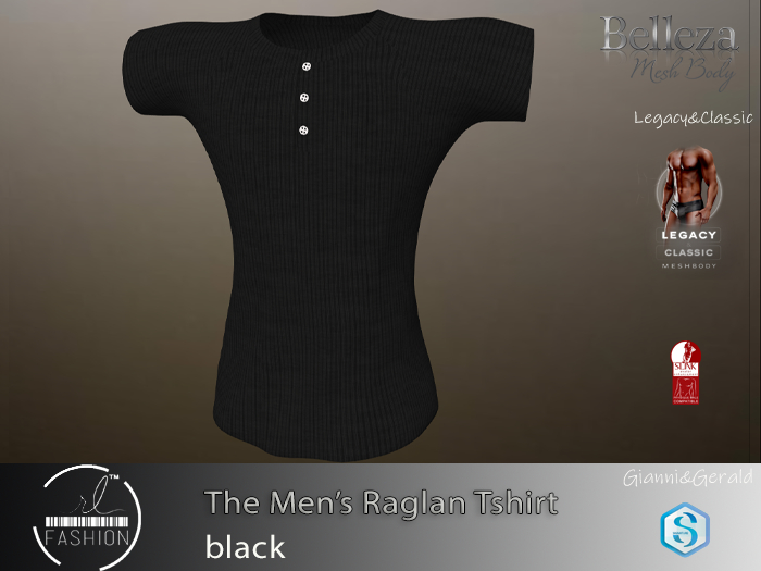 The Men's Raglan Black