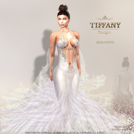 ::TD:: Rina Gown with Appliers ~ Silver