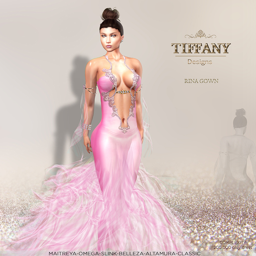 ::TD:: Rina Gown with Appliers ~ Pink