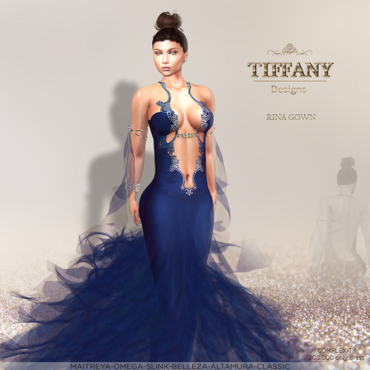 ::TD:: Rina Gown with Appliers ~ Blue