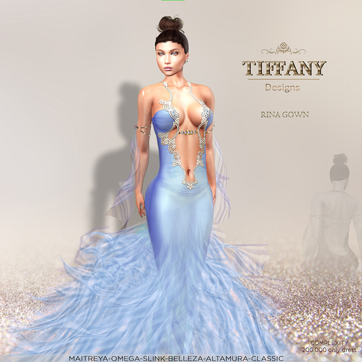 ::TD:: Rina Gown with Appliers ~ Azul