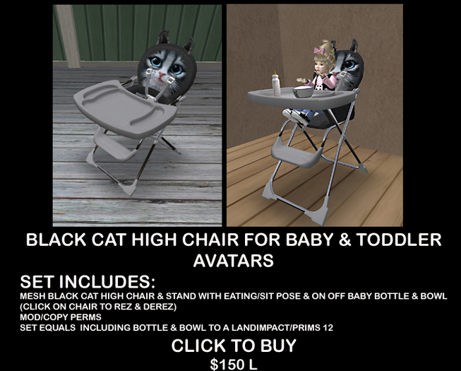 BLACK CAT HIGH CHAIR V3 BOXED