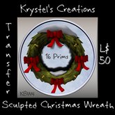 KBW4 Christmas Wreath Yellow Berries Bows Snow (Rezz Me) MPV